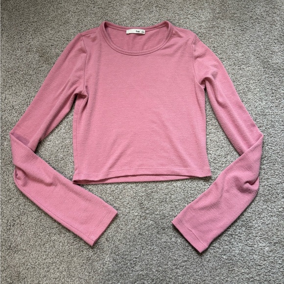 ARITZIA WILFRED FREE cropped Long Sleeve shirt women’s small pink - Picture 8 of 12